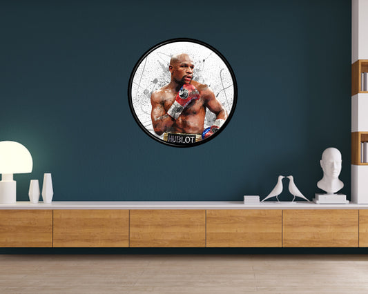 Cuadro de pared redondo de Floyd Mayweather