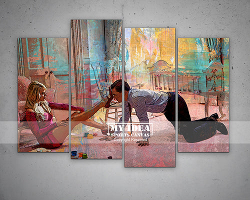Jordan Belfort and Naomi's Love Story Multicolor Wall Art