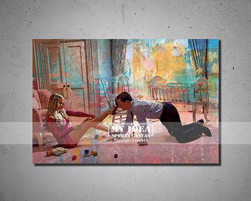 Jordan Belfort and Naomi's Love Story Multicolor Wall Art