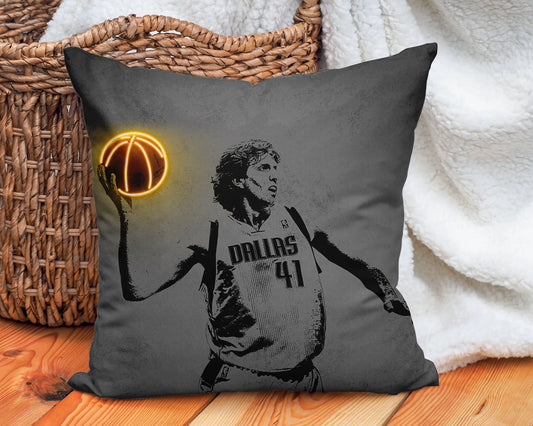 Almohada con efecto neón de Dirk Nowitzki