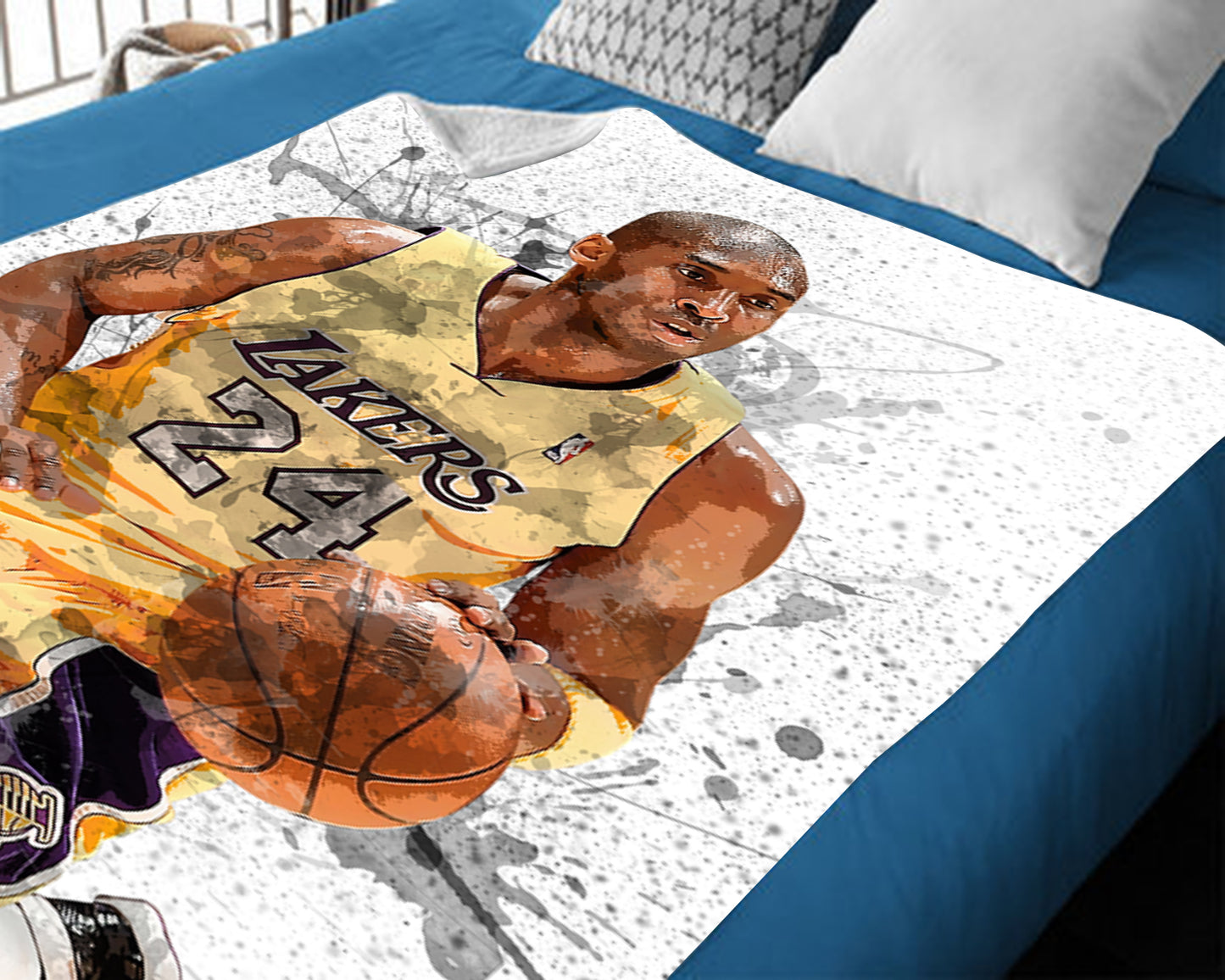 Kobe Bryant Splash Effect Fleece Blanket Style 2