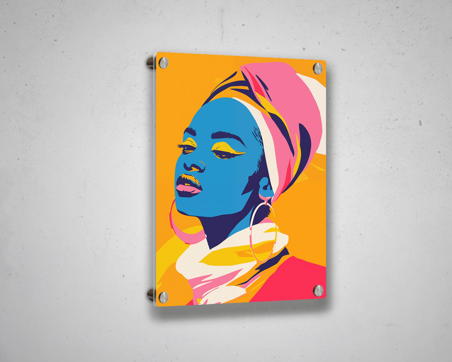 African Woman Watercolor Portrait Abstract Canvas Art