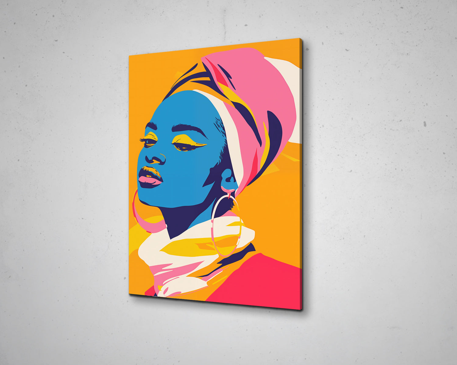 African Woman Watercolor Portrait Abstract Canvas Art