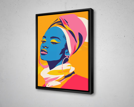 African Woman Watercolor Portrait Abstract Canvas Art