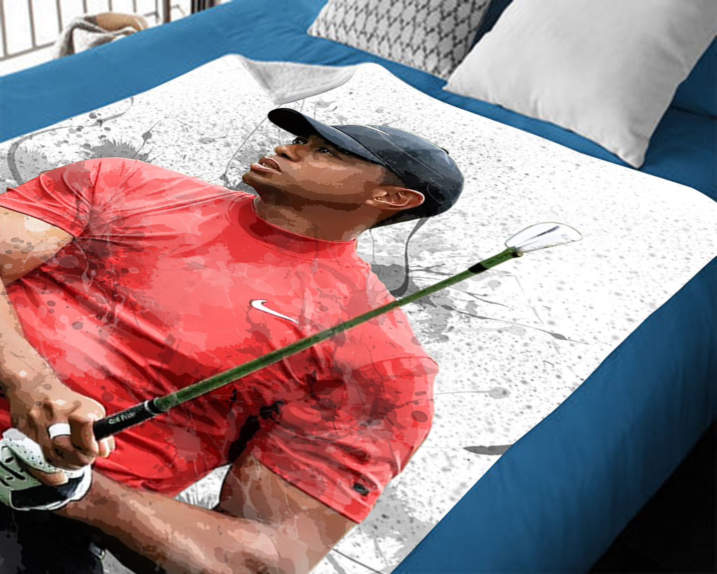 Manta polar con efecto salpicado de Tiger Woods