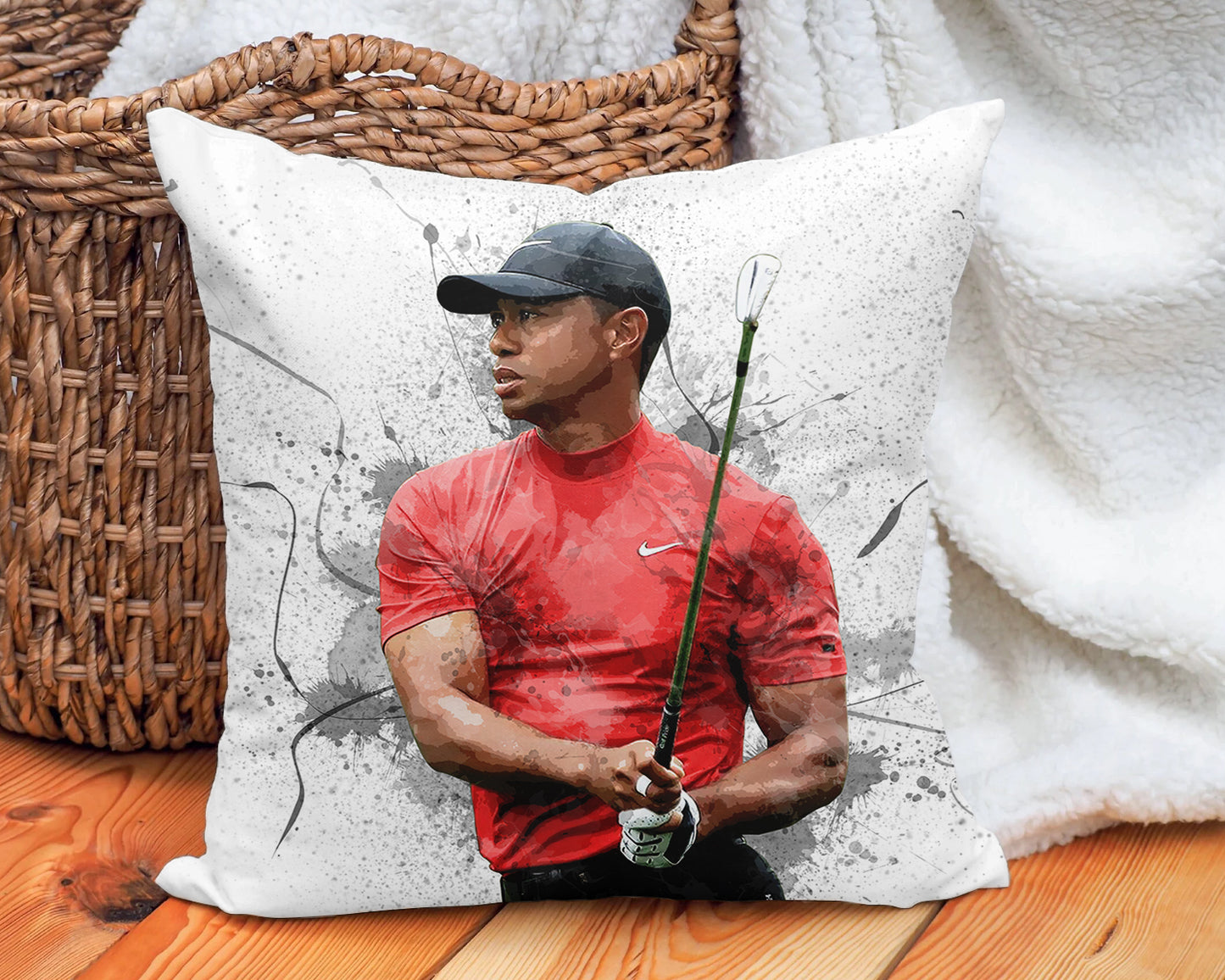 Almohada con efecto salpicadura de Tiger Woods