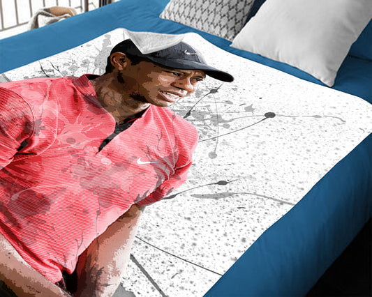 Tiger Woods Splash Effect Fleece Blanket Style 1