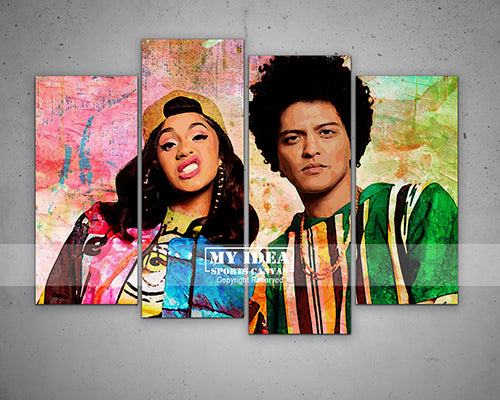 BRUNO MARS & CARDI Multicolour Wall Art