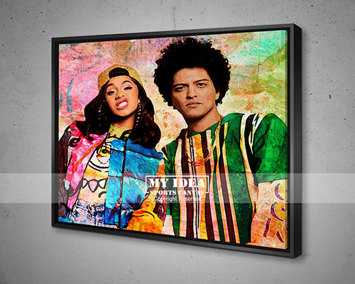 BRUNO MARS & CARDI Multicolour Wall Art