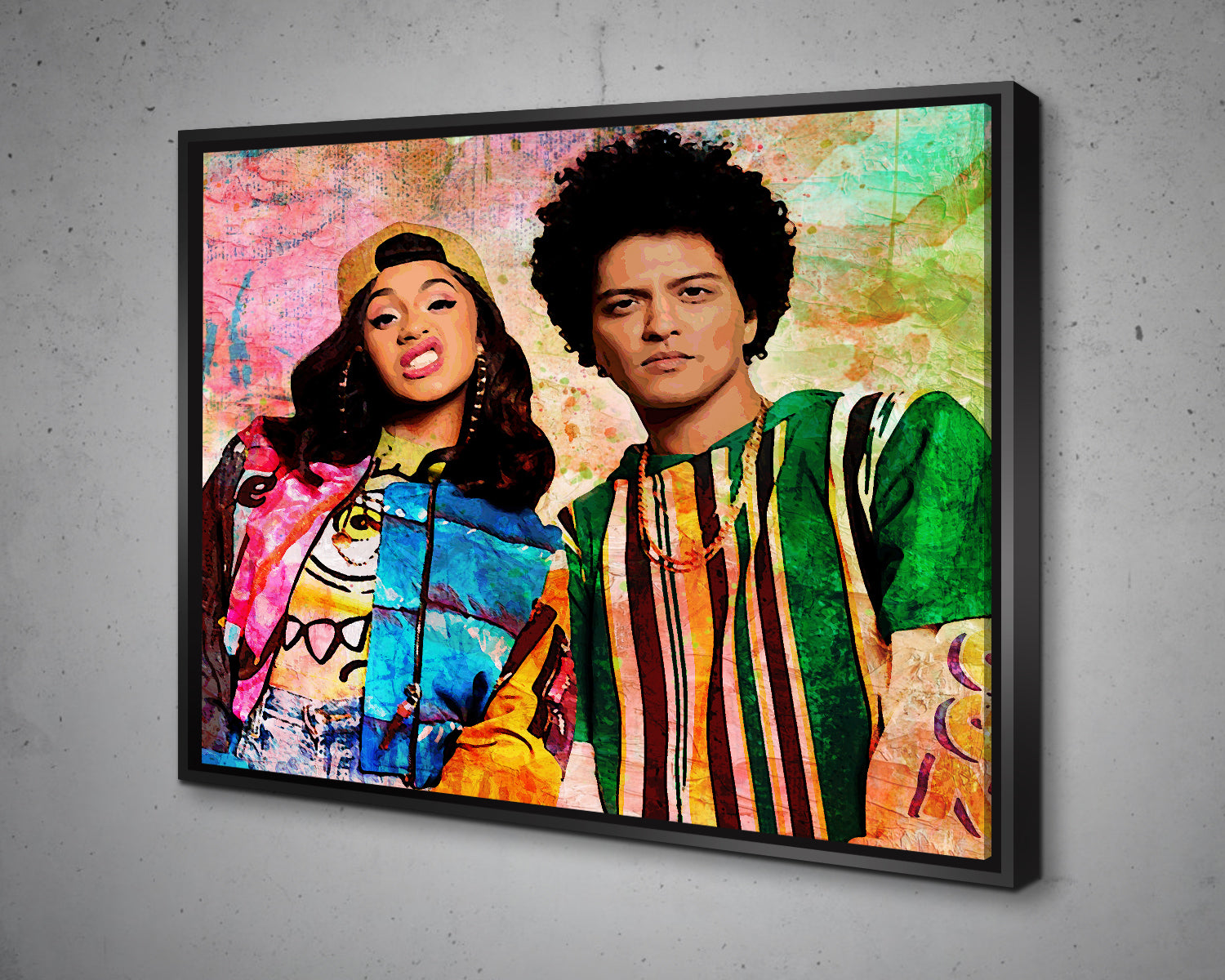 BRUNO MARS and CARDI B Multicolour Wall Art