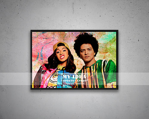 BRUNO MARS & CARDI Multicolour Wall Art