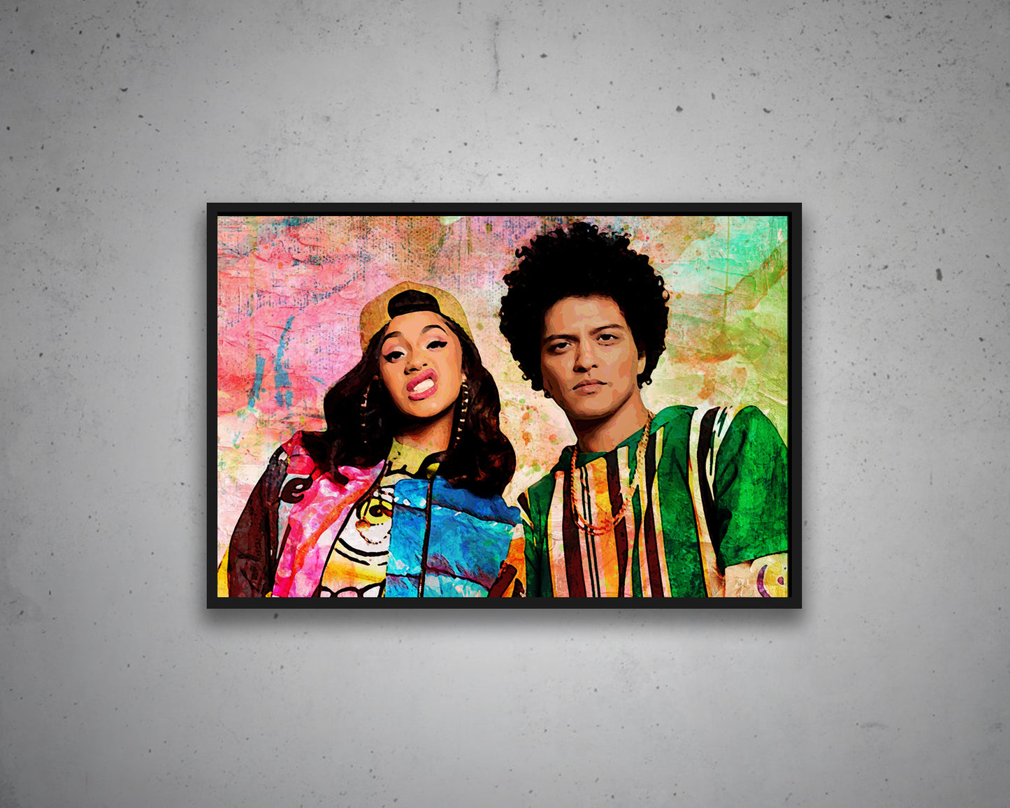 BRUNO MARS and CARDI B Multicolour Wall Art