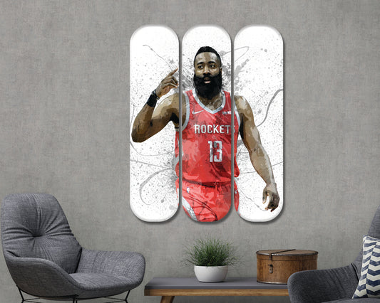 Arte mural de acrílico con diseño de patineta de James Harden