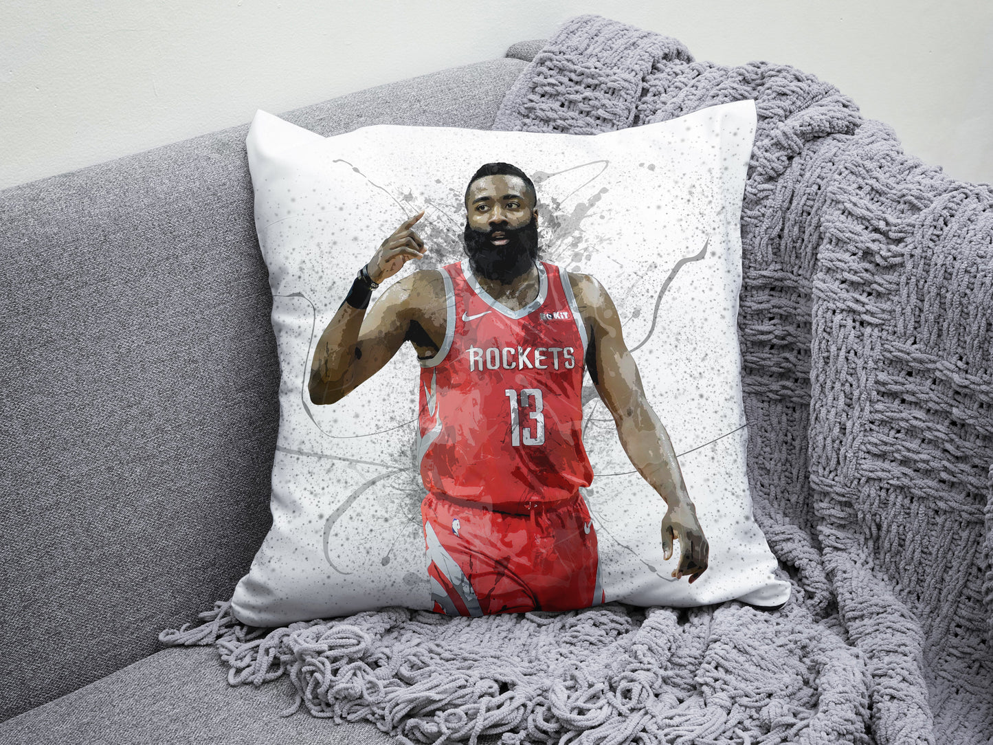 James Harden Splash Effect Pillow