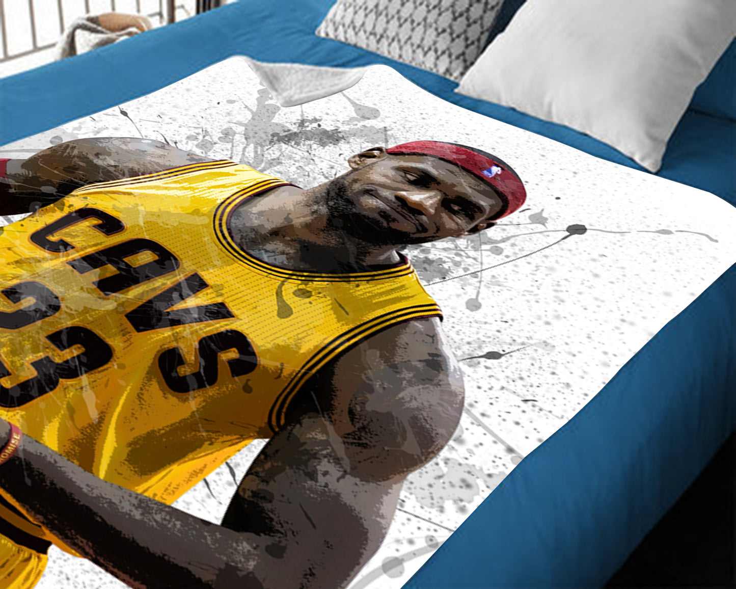 Manta polar con efecto salpicado de LeBron James, estilo 1