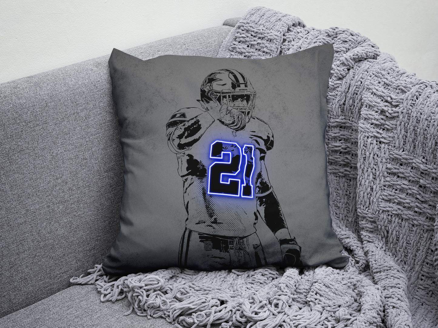 Ezekiel Elliott Neon Effect Pillow