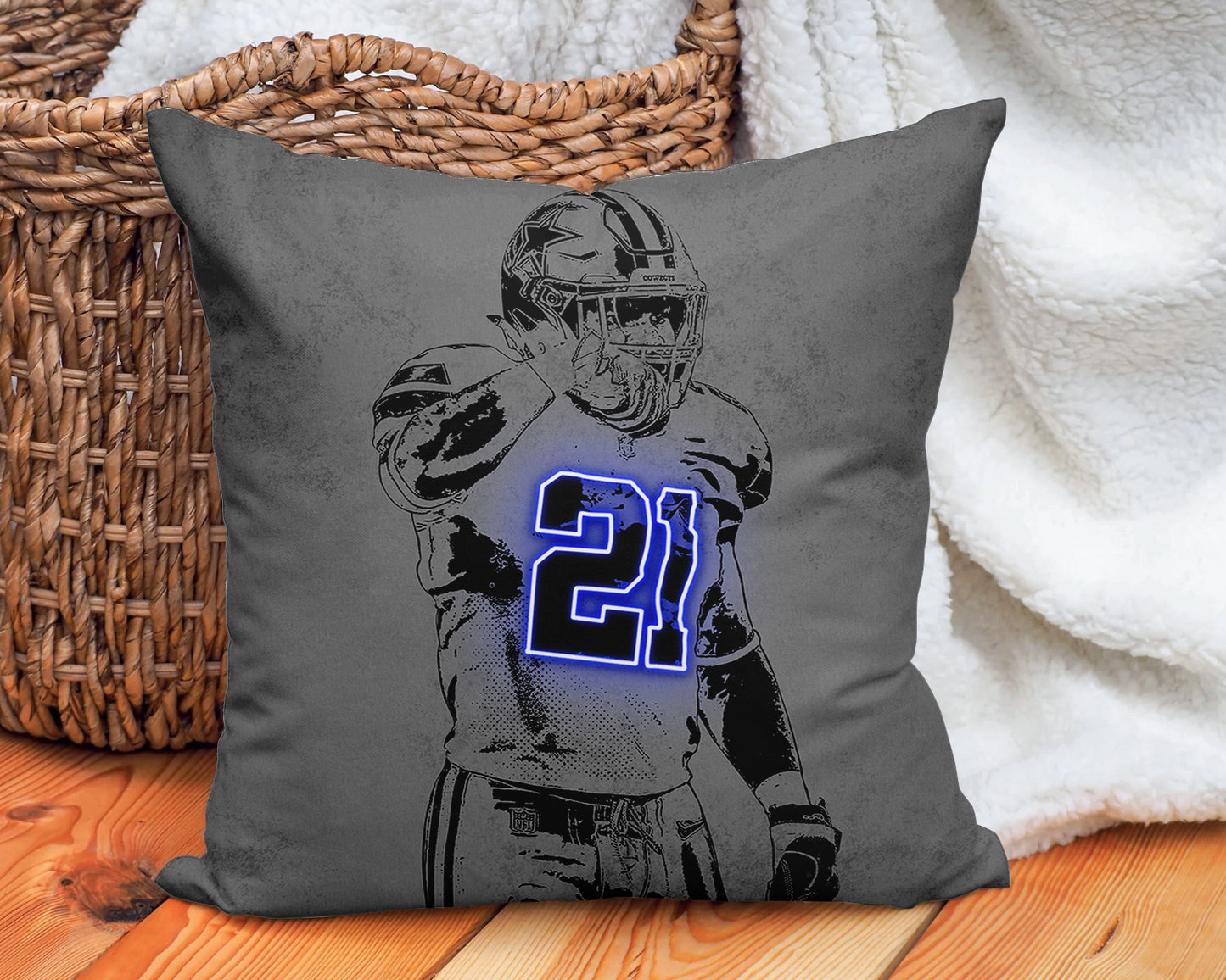 Ezekiel Elliott Neon Effect Pillow