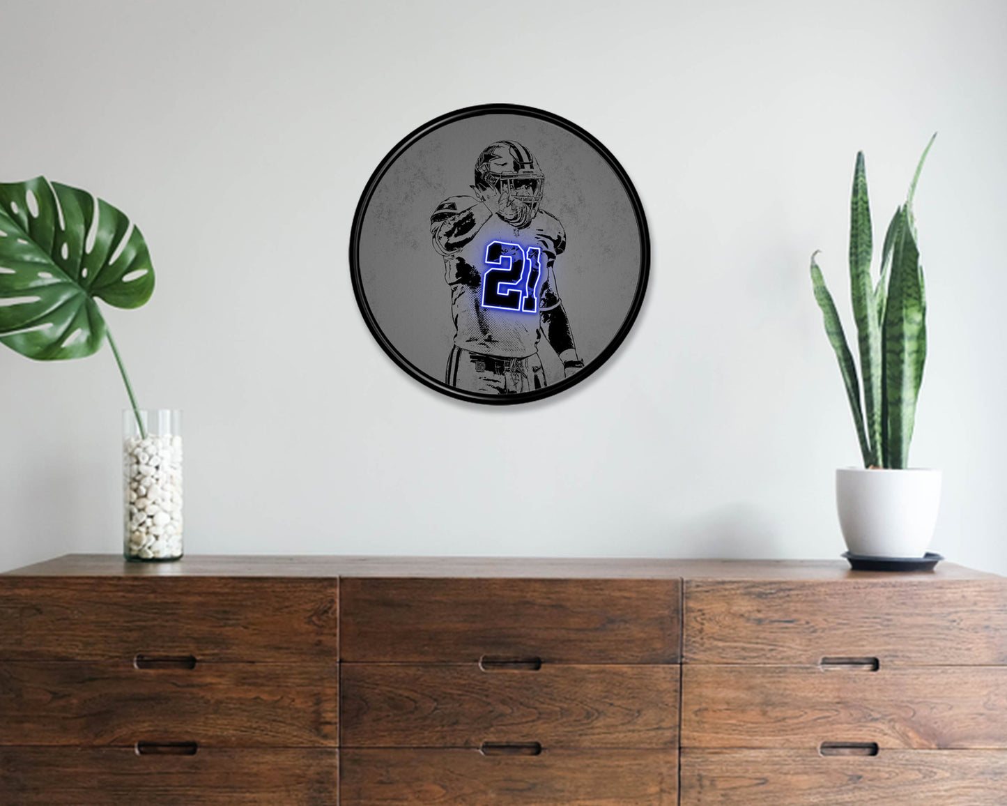 Ezekiel Elliott Round Wall Art