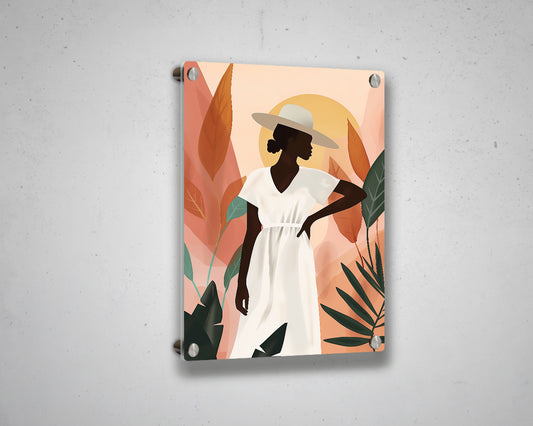 African Woman Watercolor Portrait Abstract Canvas Art