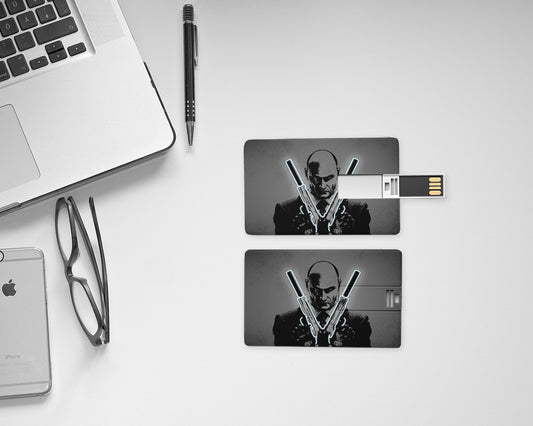 Memoria USB con efecto neón de Hitman