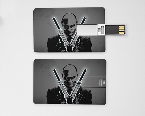 Memoria USB con efecto neón de Hitman