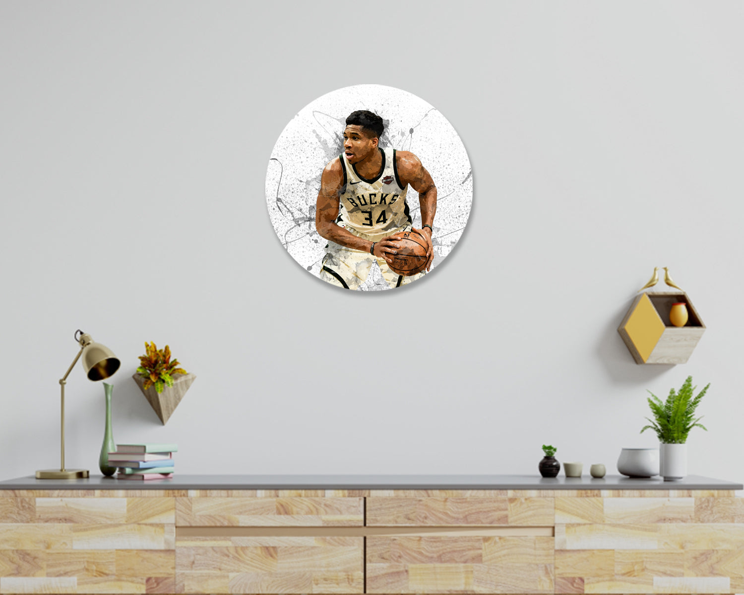 Giannis Antetokounmpo Round Wall Art