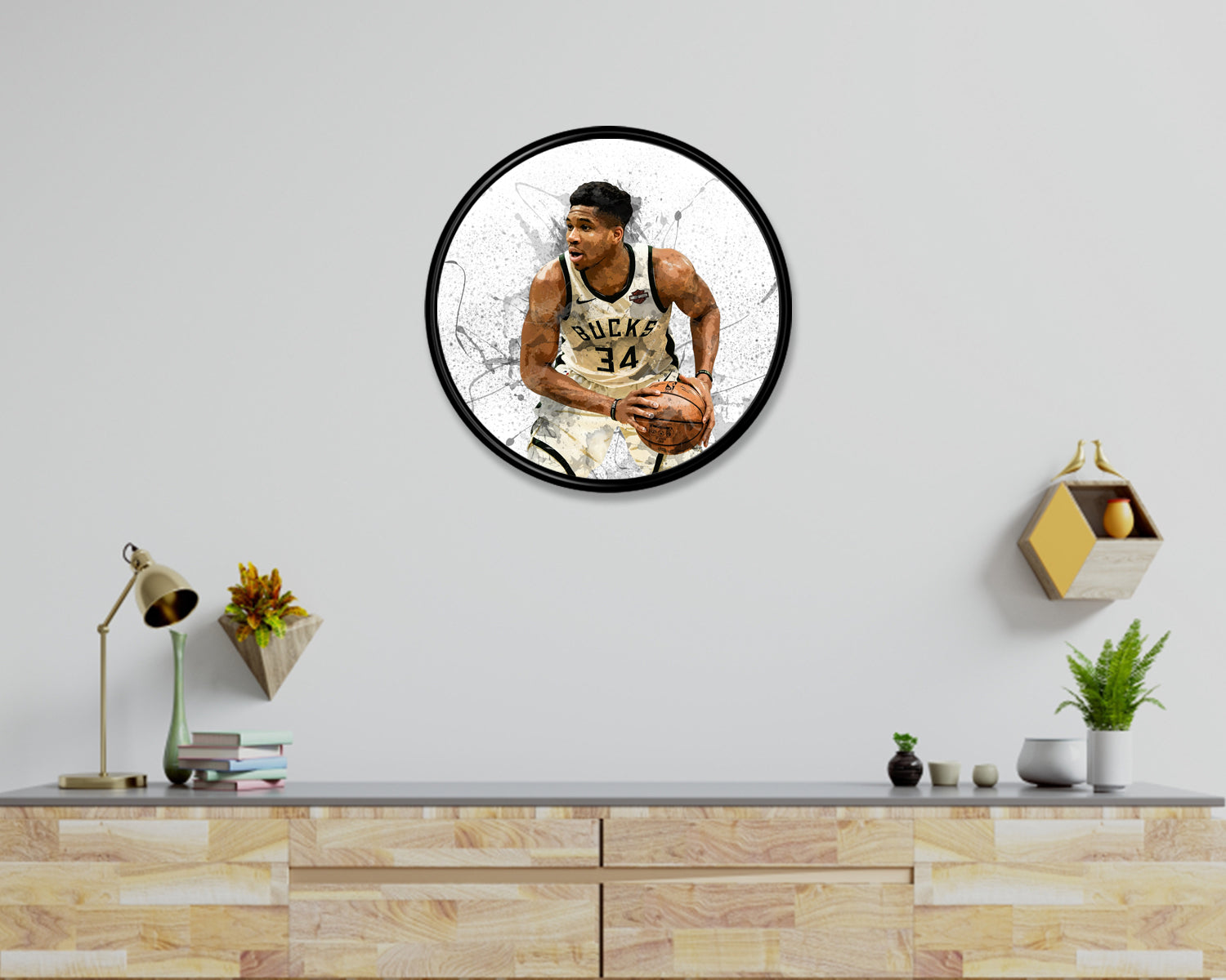 Giannis Antetokounmpo Round Wall Art