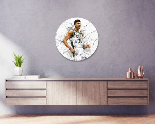 Giannis Antetokounmpo Round Wall Art