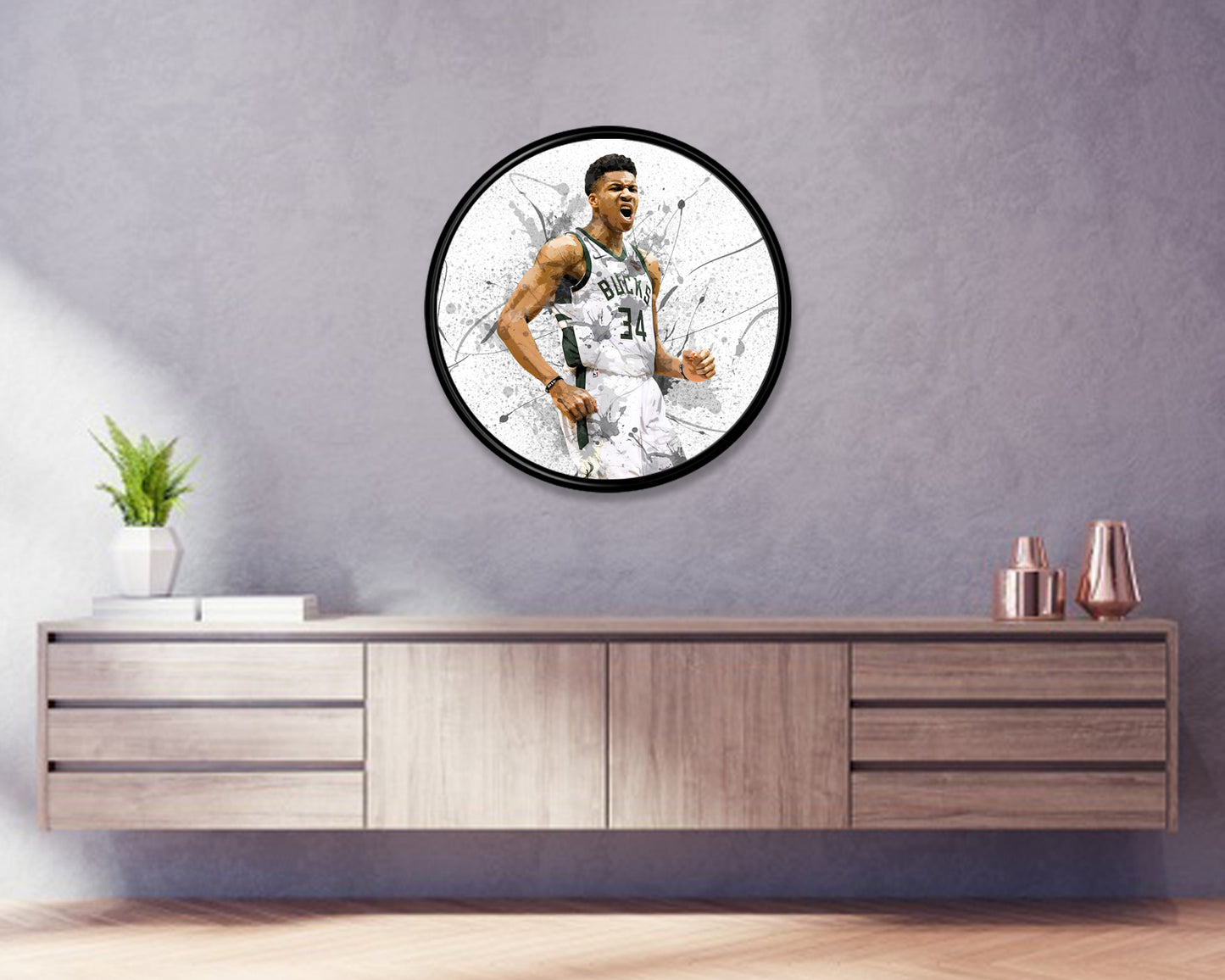 Giannis Antetokounmpo Round Wall Art