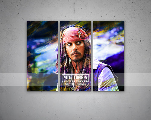 Captain Jack Sparrow Multicolour Wall Art