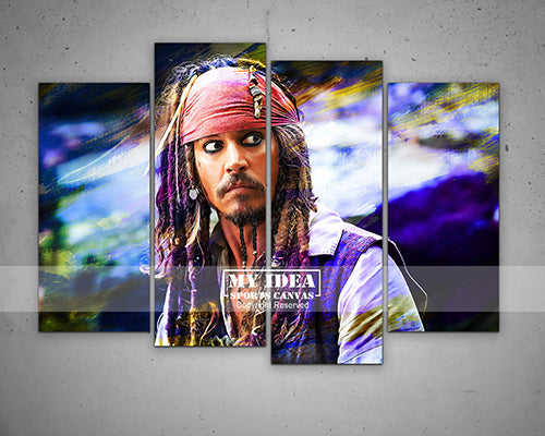 Captain Jack Sparrow Multicolour Wall Art