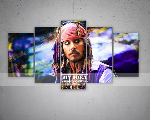 Captain Jack Sparrow Multicolour Wall Art