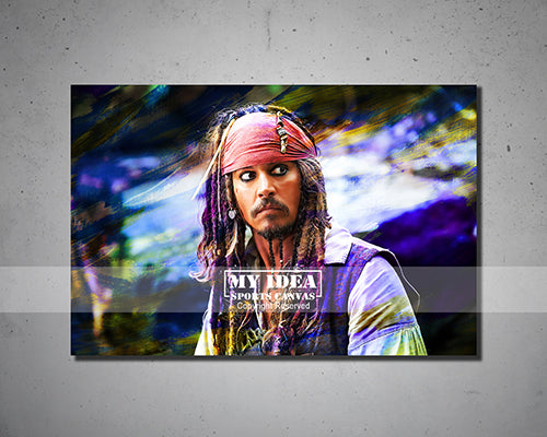 Captain Jack Sparrow Multicolour Wall Art