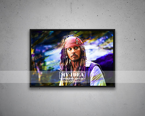 Captain Jack Sparrow Multicolour Wall Art