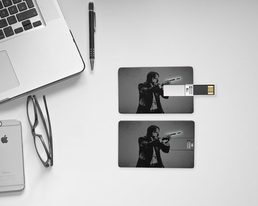 Memoria USB con efecto neón de John Wick