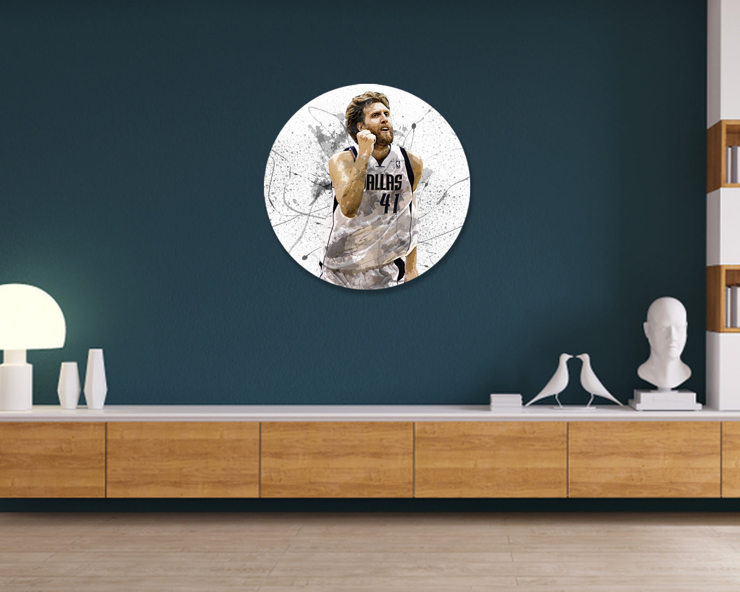 Dirk Nowitzki Round Wall Art