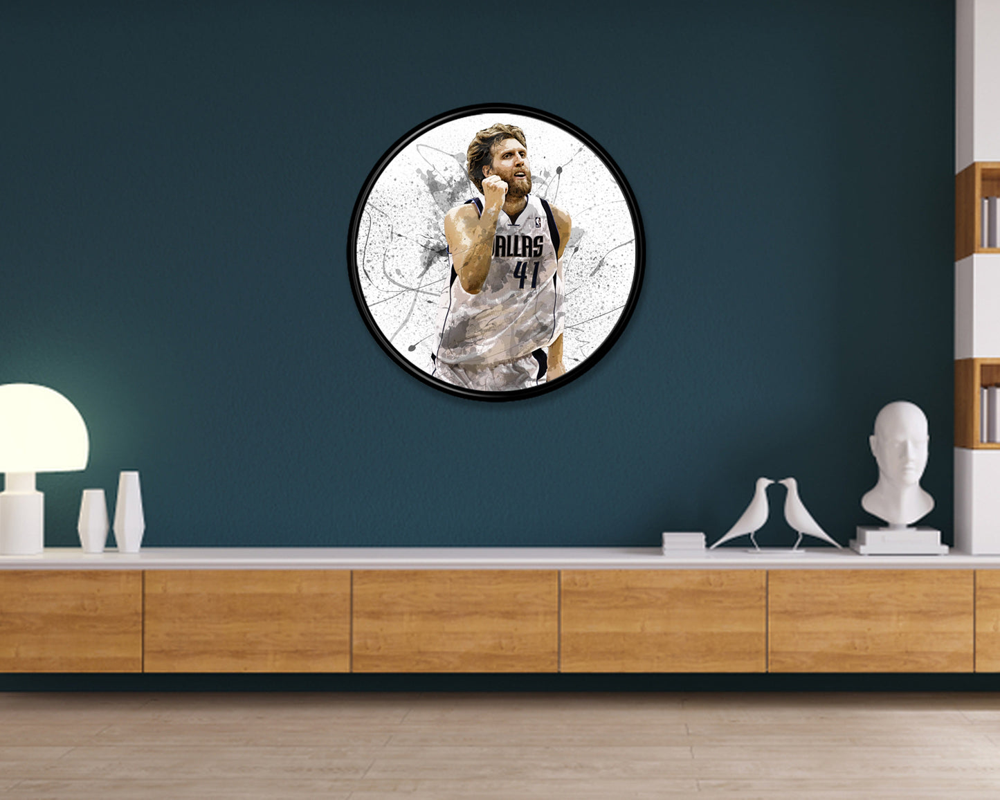 Dirk Nowitzki Round Wall Art