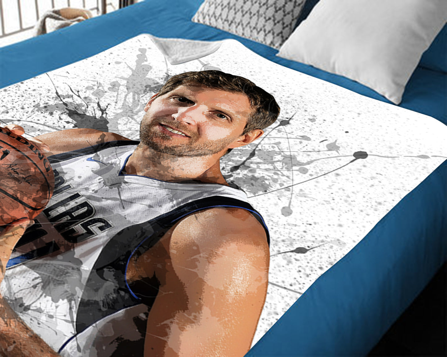 Dirk Nowitzki Dallas Mavericks Splash Effect Fleece Blanket