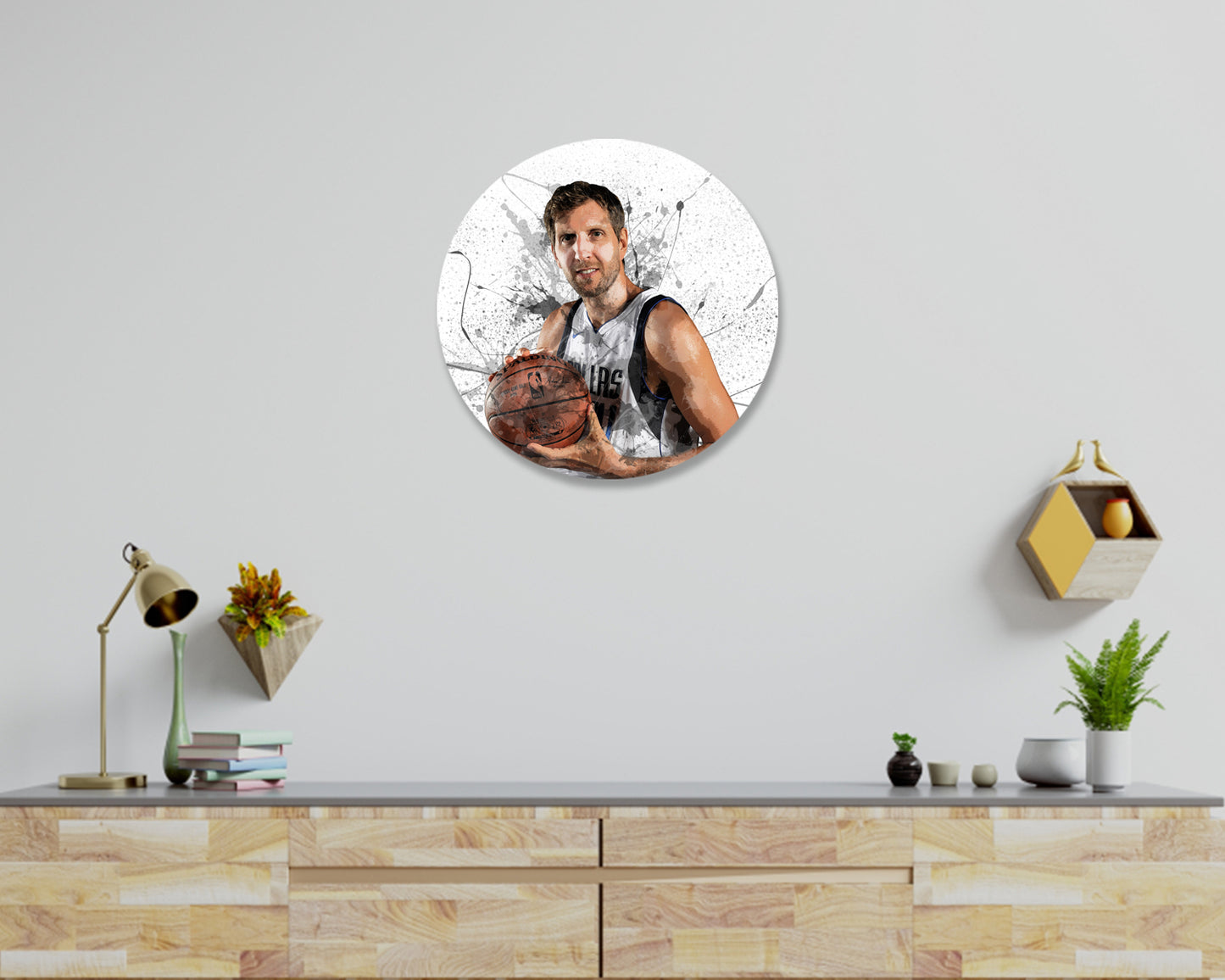 Dirk Nowitzki Round Wall Art