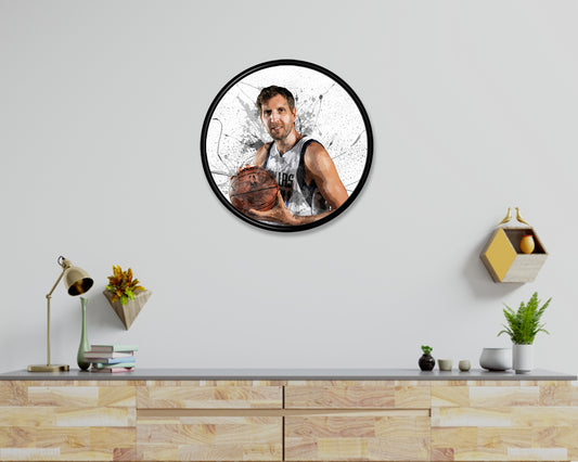 Dirk Nowitzki Round Wall Art