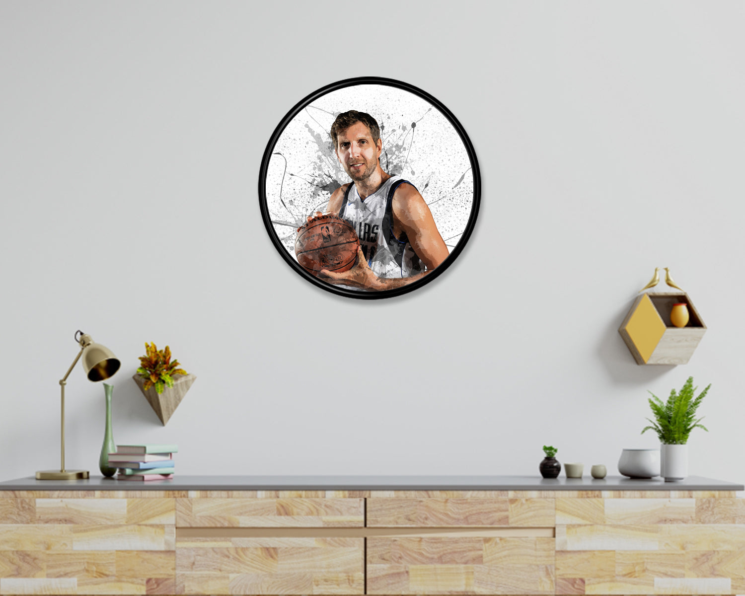 Dirk Nowitzki Round Wall Art