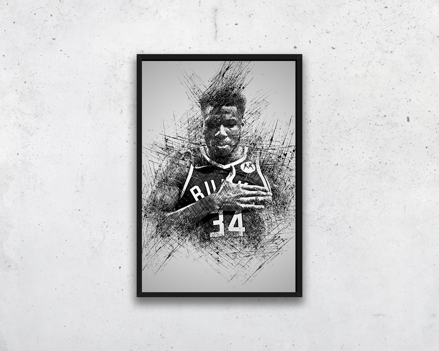 Giannis Antetokounmpo Sketch Wall Art