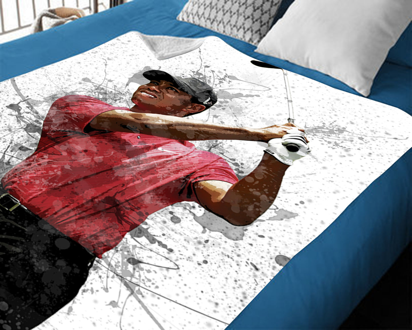 Tiger Woods Splash Effect Fleece Blanket