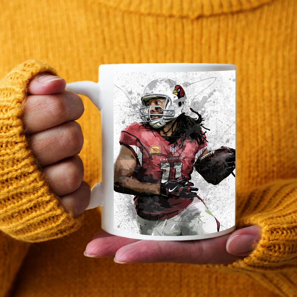 Taza y posavasos con efecto salpicado de Larry Fitzgerald Jr.