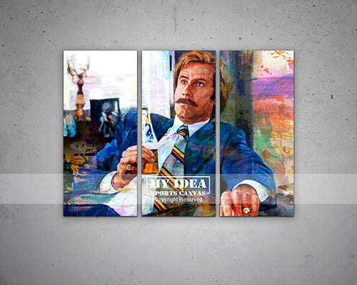Ron Burgundy Multicolour Wall Art