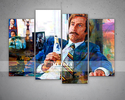 Ron Burgundy Multicolour Wall Art