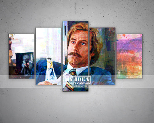 Ron Burgundy Multicolour Wall Art