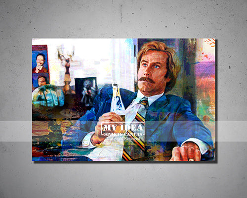 Ron Burgundy Multicolour Wall Art