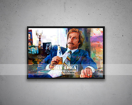 Ron Burgundy Multicolour Wall Art