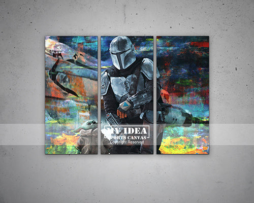 The Child The Mandalorian Multicolour Wall Art